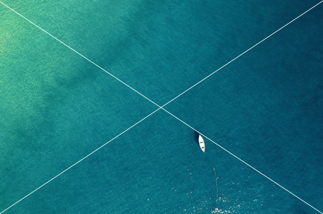 aerial photo of boat on sea