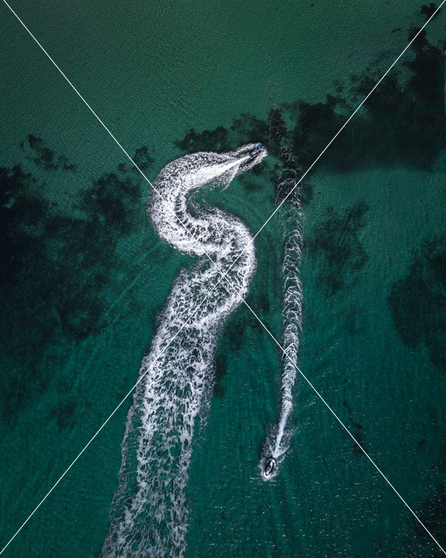 aerial photo of two watercrafts