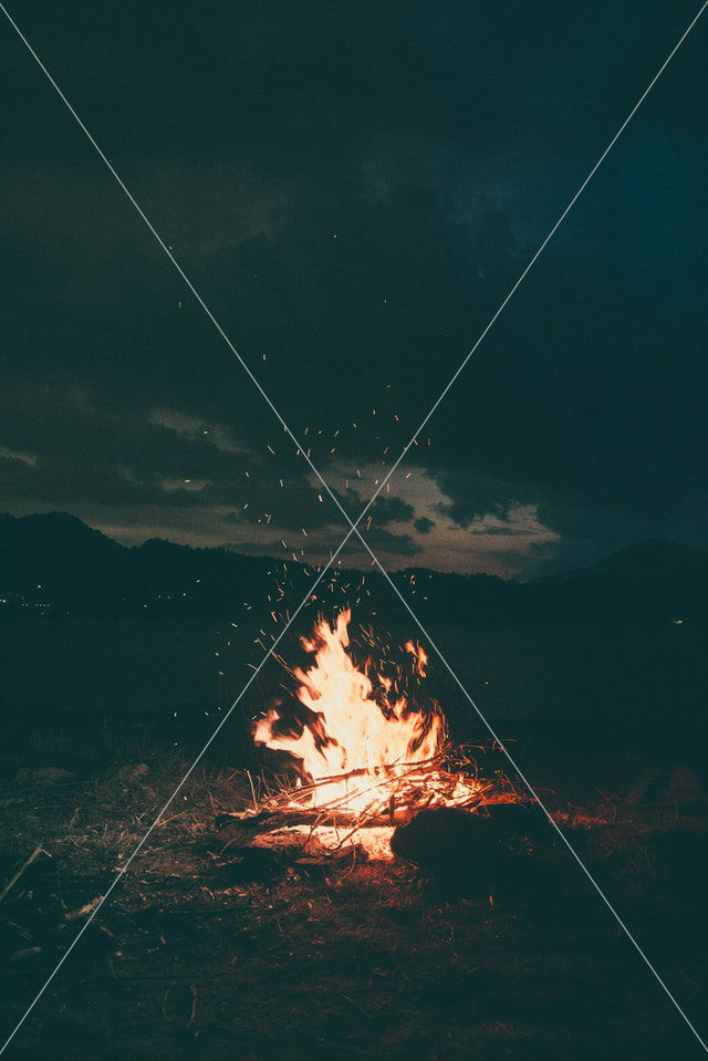 bonfire burning camp campfir