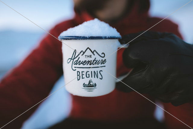 the adventure begins mug